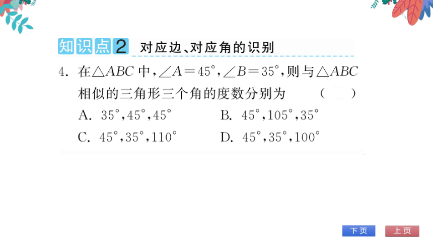 【华师大版】数学九年级上册 23.3.1 相似三角形 习题课件