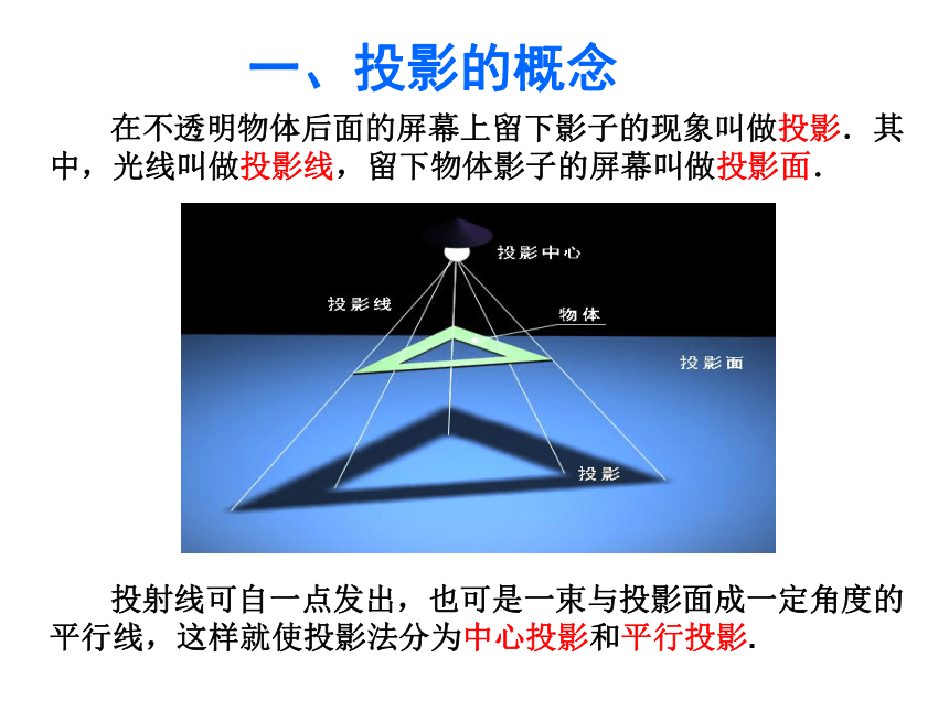 2020-2021学年高一数学人教A版必修二第一章1.2.1 中心投影与平行投影课件（共22张PPT）