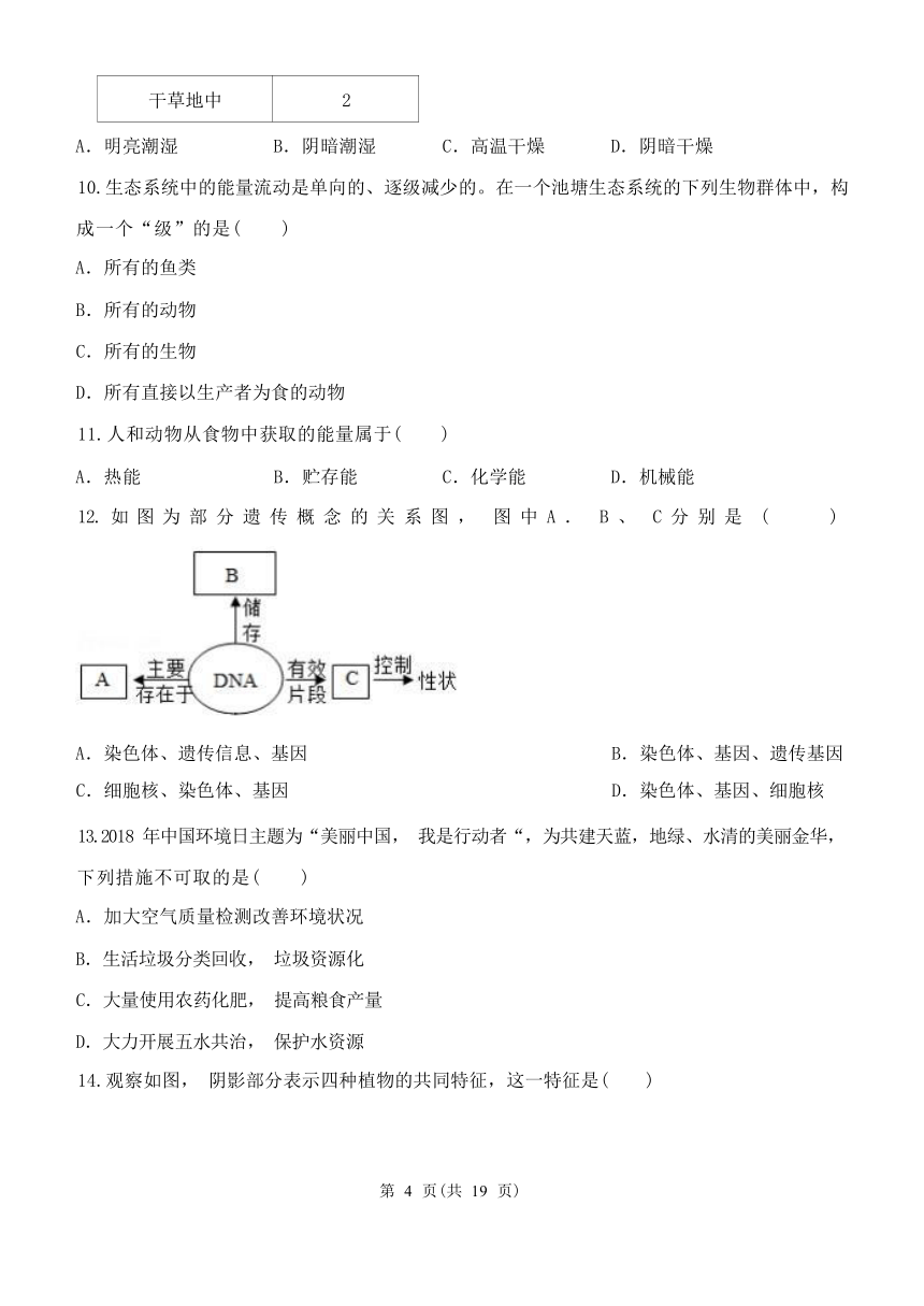 周周测练习 九年级下科学综合练习卷（第1、2单元，含解析）