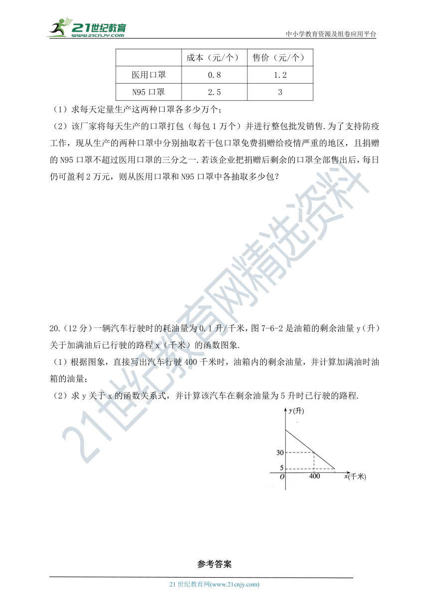 第七章 二元一次方程组单元测试题（含答案）