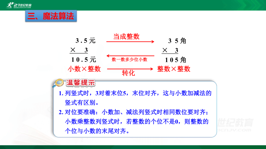 人教版五年级上册1.1 小数乘整数课件（30张PPT）