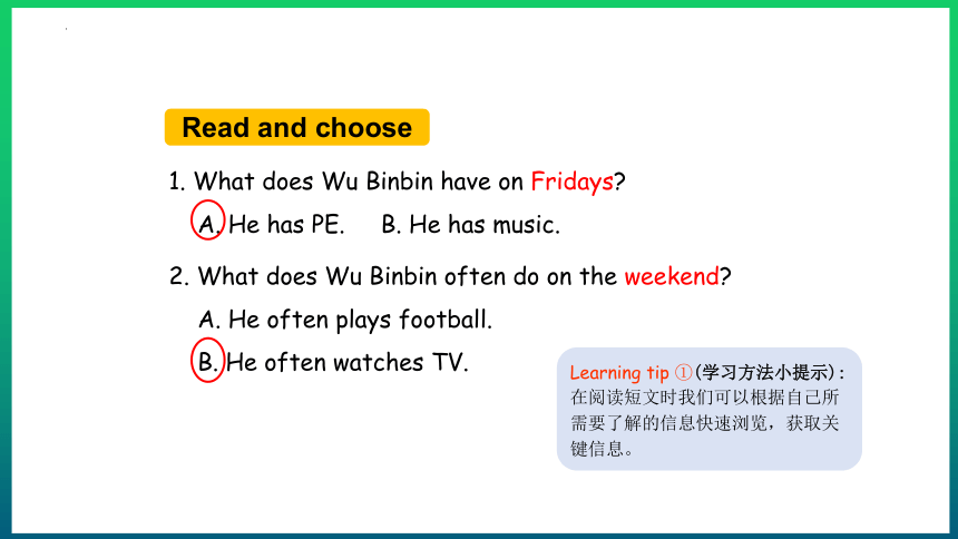 Unit 2 My week Part B  Read and write, Let’s check & Let’s wrap it up 课件(共24张ppt)