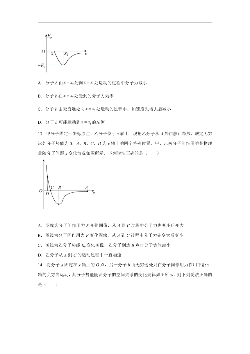 2021-2022学年鲁科版（2019）选择性必修第三册 1.1分子动理论的基本观点 课时练（word解析版）