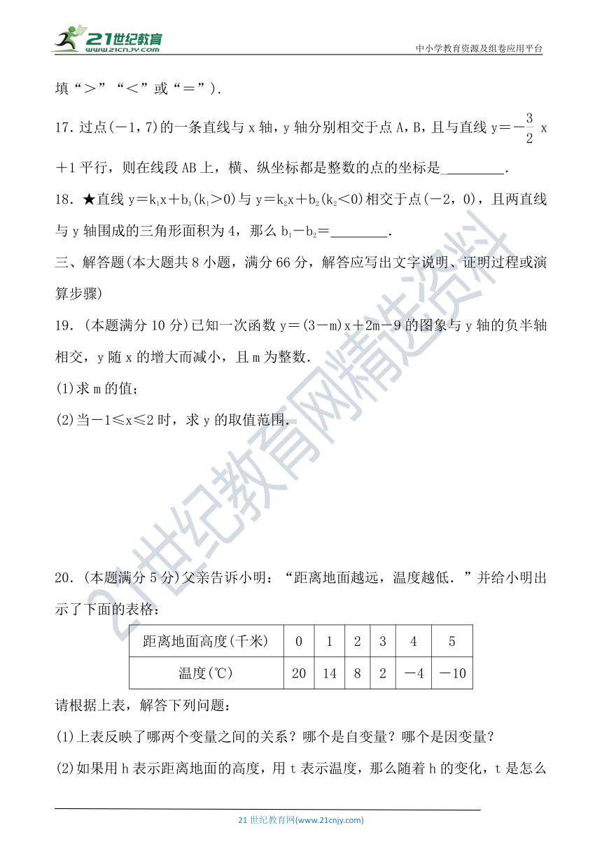 第4章 一次函数达标检测卷（含答案）