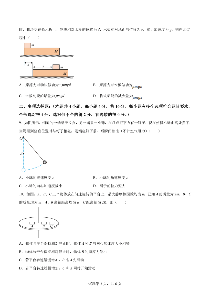 山东省济宁市嘉祥县2022-2023学年高一下学期期中考试物理试题（PDF版含答案）