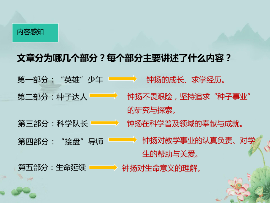 2022-2023学年高中语文（2019）部编版必修上课件：4.3《“探界者”钟扬》(共19张PPT)