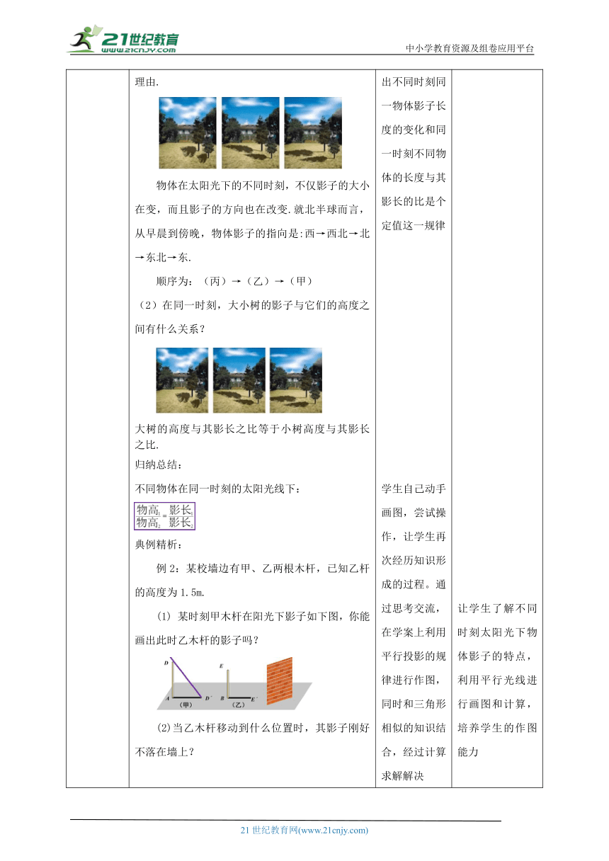 【核心素养目标】5.1.2投影 教学设计