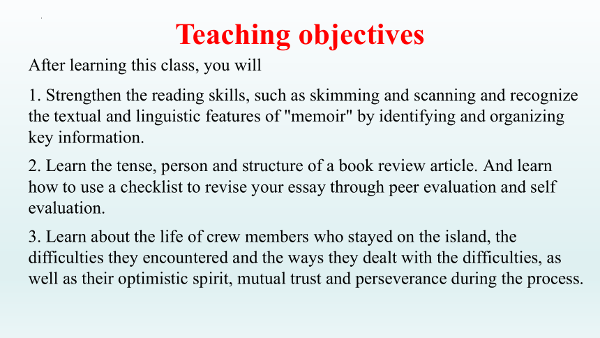 人教版（2019）选择性必修第三册Unit 4 Adversity and Courage Using Language Reading for Writing 课件(共40张PPT)