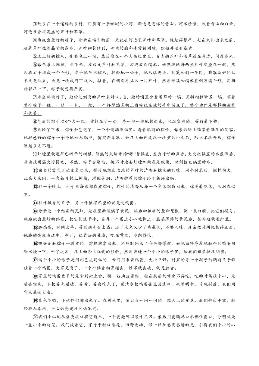 河南省开封市兰考县2023-2024学年八年级下学期期中语文试题（含答案）