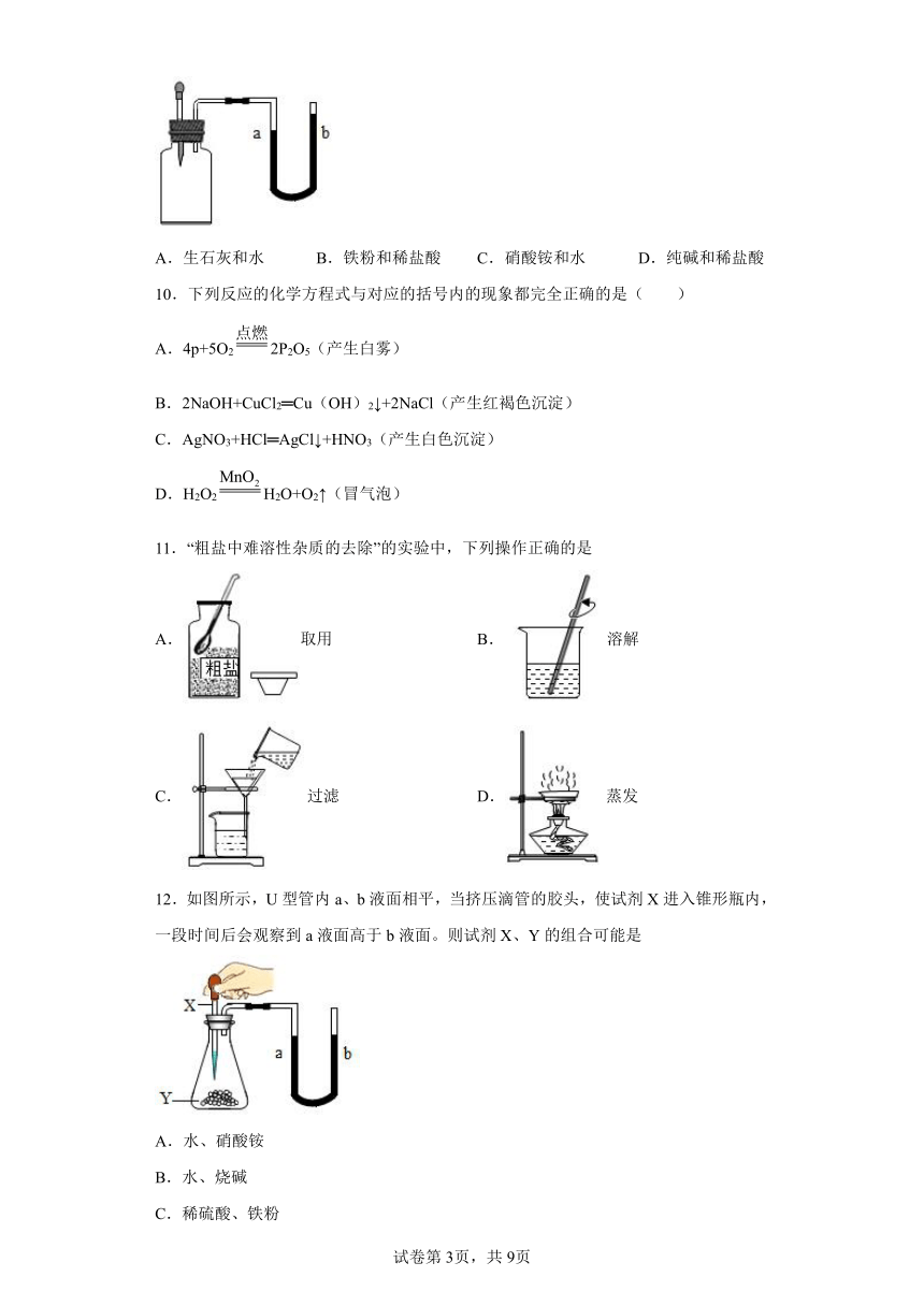 11.1生活中常见的盐同步练习-2021-2022学年九年级化学人教版下册（word版有答案）