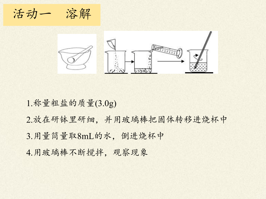 沪教版化学九年级下册第6章溶解现象基础实验6粗盐的初步提纯 课件(共12张PPT)