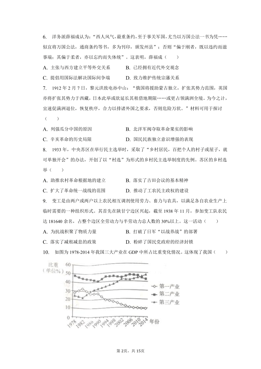 2023年河北省张家口市高考历史二模试卷（含解析）