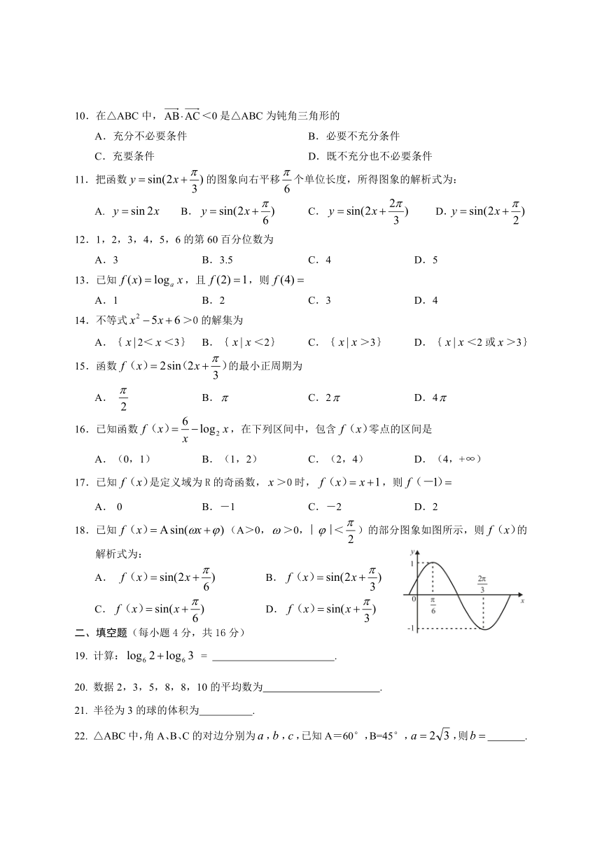 2023年6月湖南省邵阳市隆回县高中学业水平考试模拟数学试题（含答案）