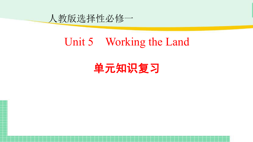 人教版（2019）  选择性必修第一册  Unit 5 Working the Land单元知识复习课件(共13张PPT)