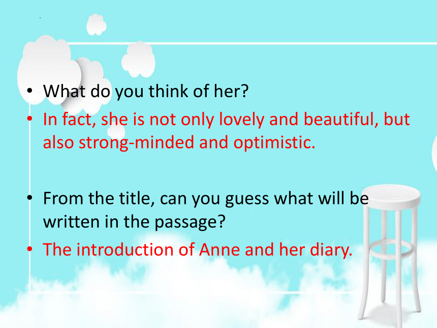 北师大版必修第二册Unit6 The admirable Reading club Anne Frank and Her Diary课件(共21张PPT)