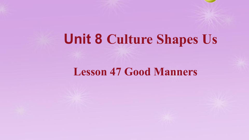Unit 8 Culture Shapes Us Lesson 47 课件 冀教版英语九年级全册(共23张PPT)