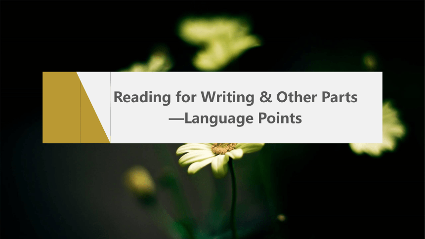 Unit 1Reading for Writing & Other Parts—Language Points(课件)（共38张PPT）人教版（2019） 必修第三册