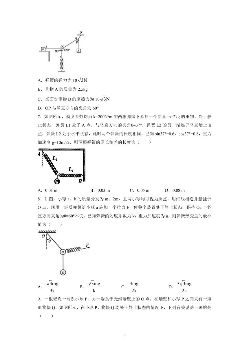 3.5 共点力的平衡专项训练（Word版无答案）