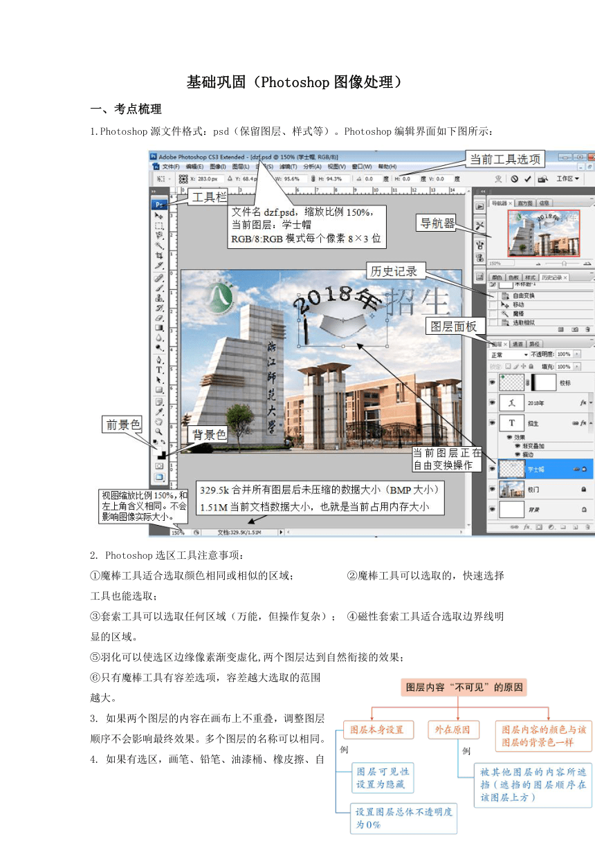 浙江省2022届高中信息技术选考综合专项复习-基础巩固7-Photoshop图像处理（含答案）