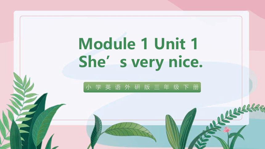 Module 1 Unit 1  She’s very nice.课件(共15张PPT)