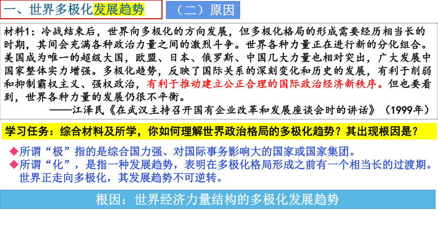 第22课 世界多极化与经济全球化 2022-2023学年高一历史同步综合精品课件（中外历史纲要下）(共17张PPT)