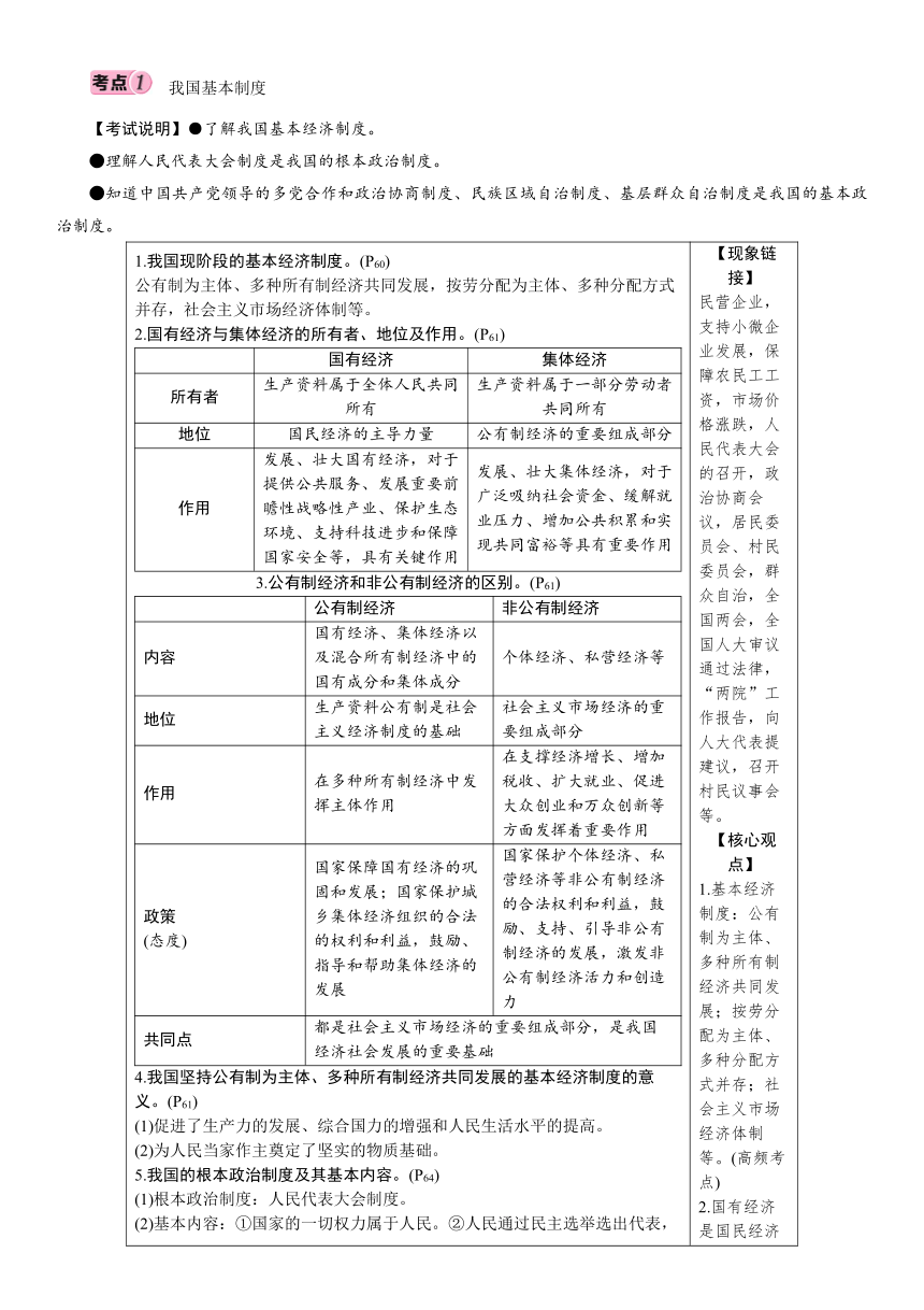 8年级下册 第3单元 人民当家作主 考点攻关-2021年河北中考道德与法治总复习（含答案）