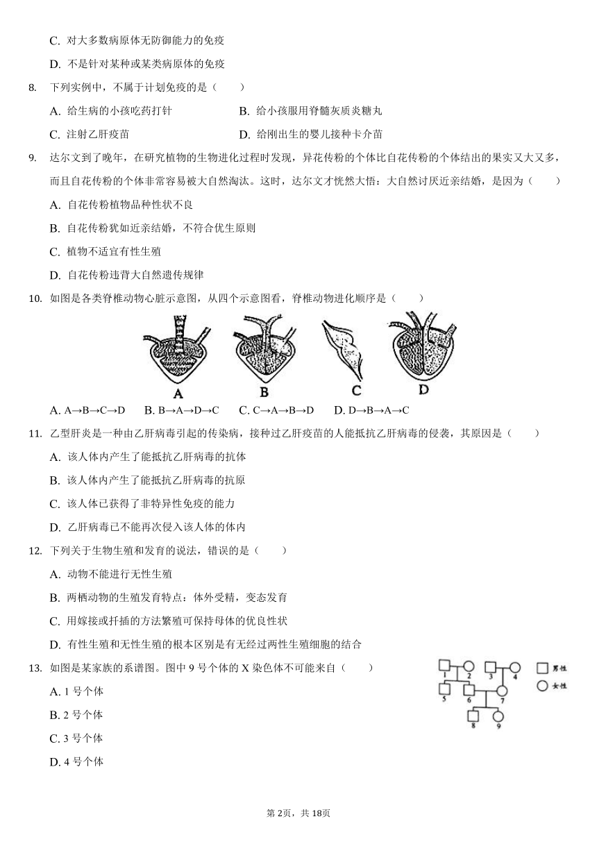 2020-2021学年河南省周口市淮阳区八年级（下）期末生物试卷（word版，含解析）