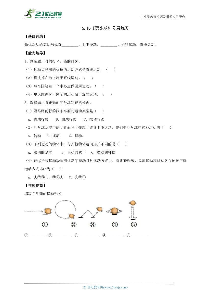【新课标】5.16《玩小球》分层练习（含答案)
