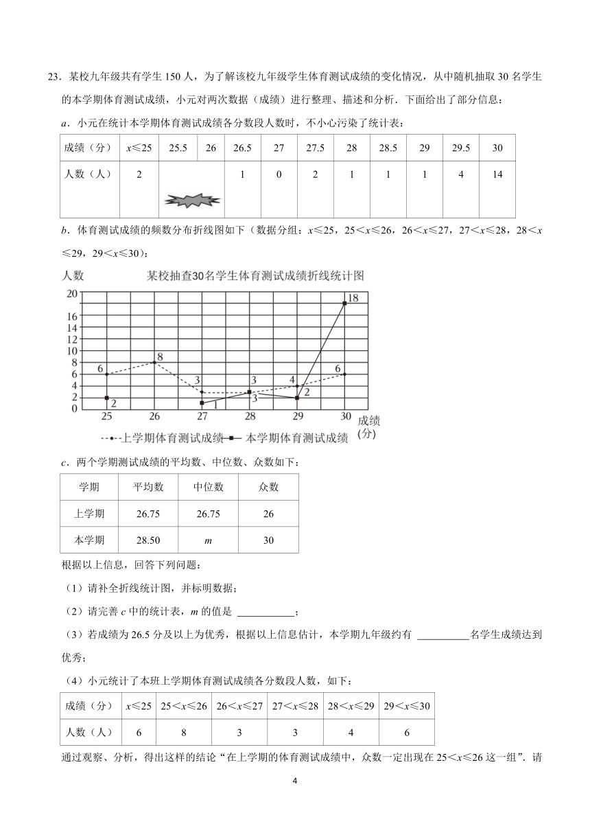2024年北京市第二十中学中考数学零模试卷(含解析)