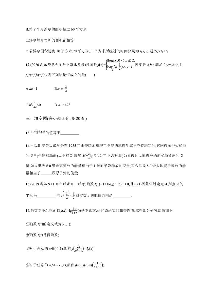 第四章测评-【新教材】北师大版（2019）高中数学必修第一册练习（Word含答案）