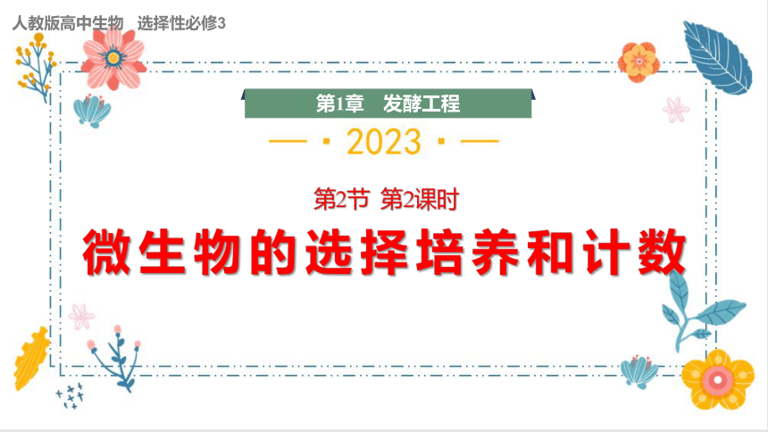 1.2.2微生物的选择培养和计数（共33张PPT1个视频）-2023-2024学年高二下学期生物人教版（2019）选择性必修3