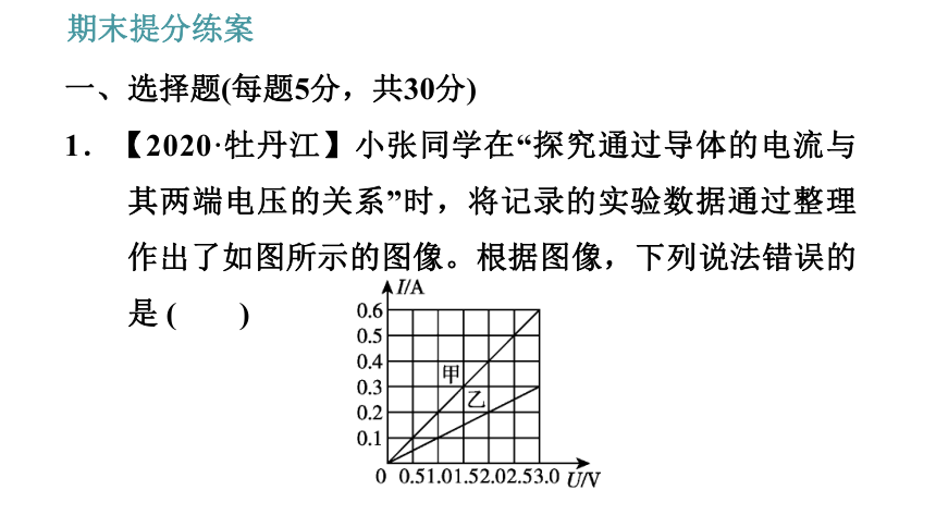 教科版九年级上册物理习题课件 期末提分练案 第3讲 第1课时  达标训练（51张）