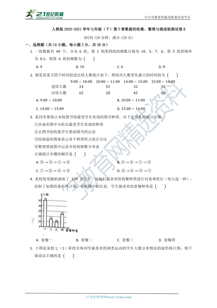 第十单元 数据的收集、整理与描述 质量检测试卷B（含答案）