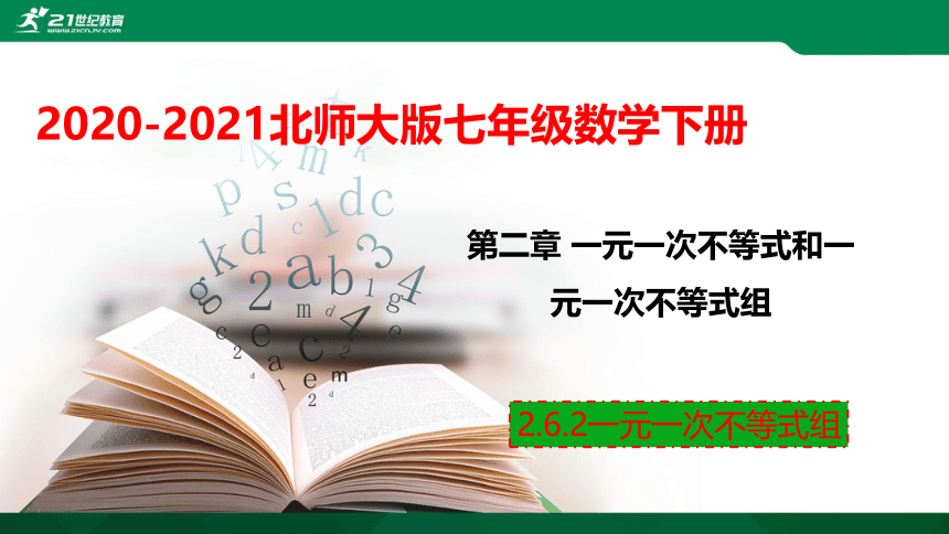 2.6.2 一元一次不等式组  课件（共18张PPT）