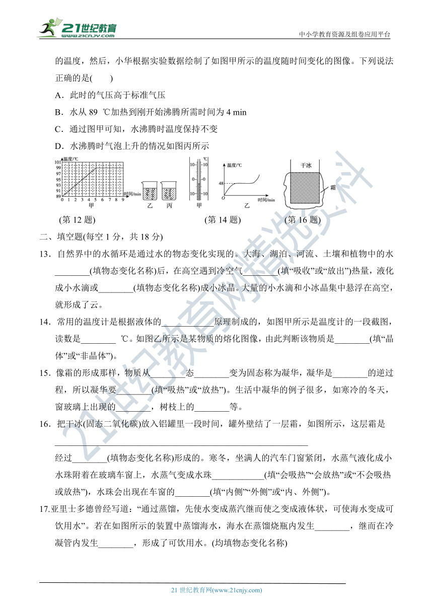 北师大版八年级物理上册 名校精选精练 第一章《物态及其变化》达标测试卷（含详细解答）