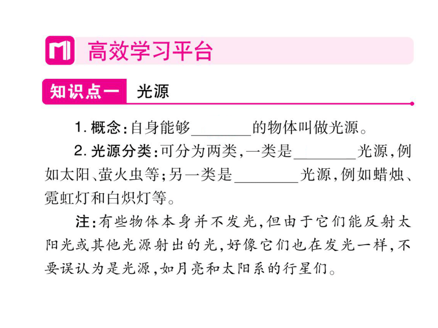 2021-2022学年八年级上册人教版物理习题课件 第四章 第1节  光的直线传播(共24张PPT)