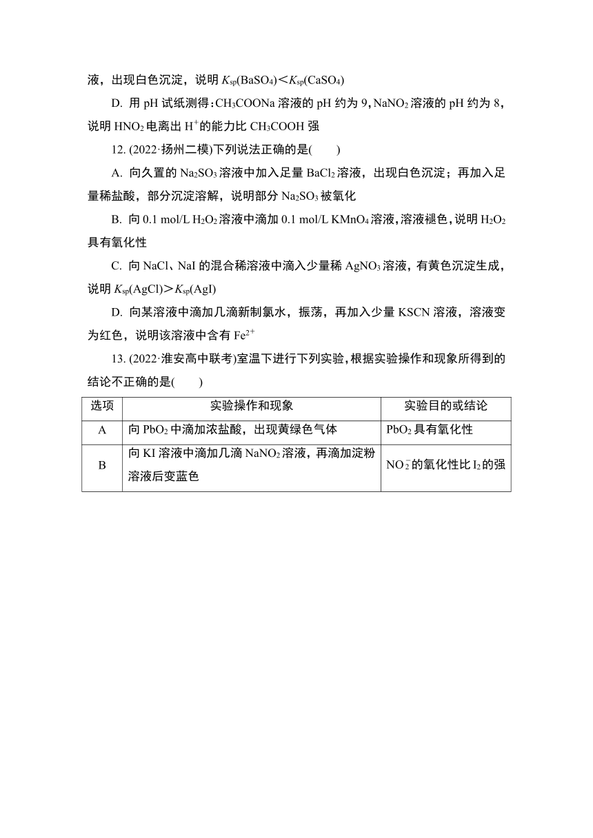江苏2023高考二轮复习 微主题热练20　化学实验基础 （含解析）