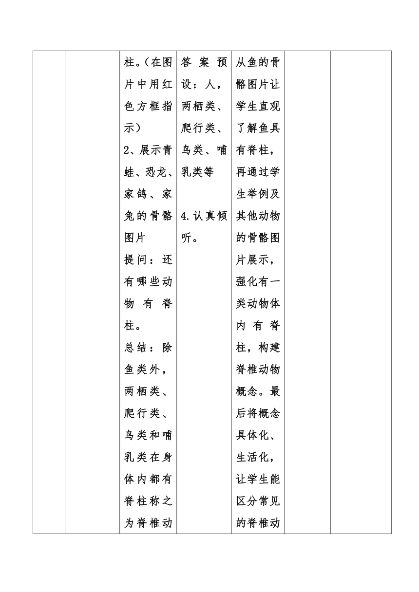 5.1.4  鱼  教案（表格式）2022-2023学年人教版生物八年级上册