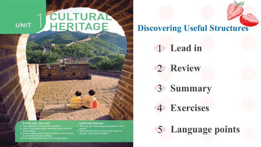 人教版（2019)必修第二册unit1 Cultural Heritage Discover useful structures课件（34张ppt）