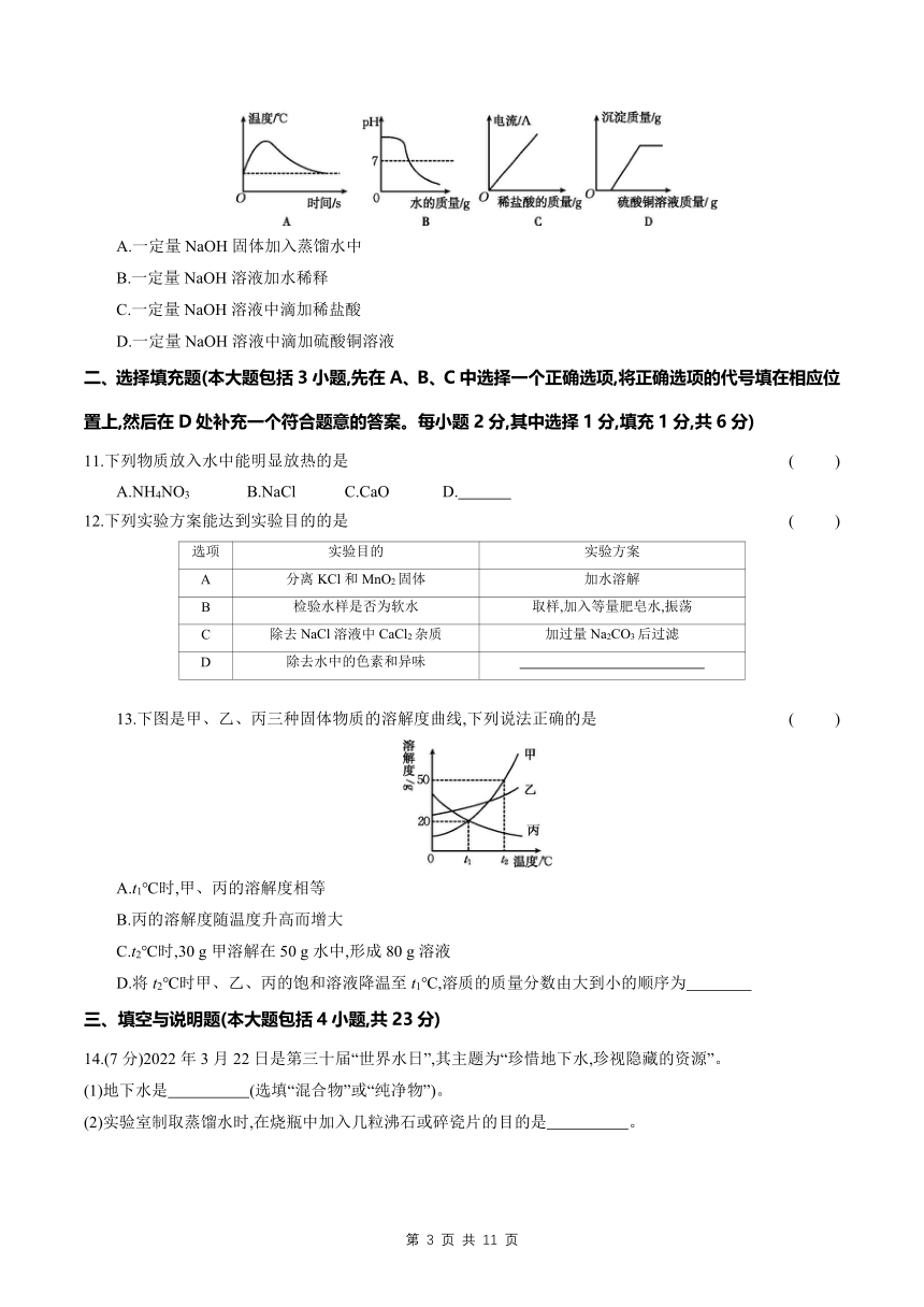 6 水、溶液---2024年中考化学单元试卷（含解析）