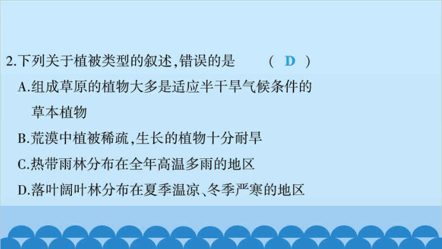 人教版生物七年级上册第六章爱护植被,绿化祖国习题课件(共20张PPT)