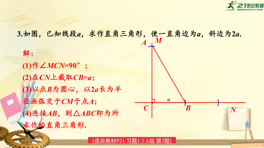 1.3 直角三角形全等的判定 练习课（习题1.3） 习题课件（共11张PPT）