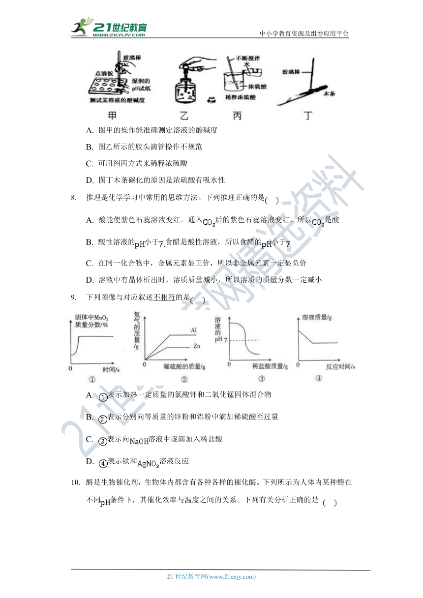 10.2  酸和碱的中和反应   同步练习   （含答案）