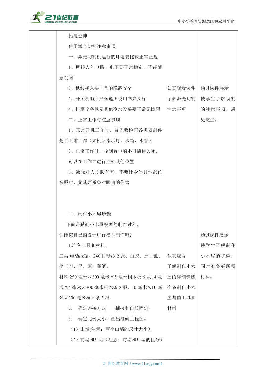 【核心素养目标】浙教版劳动七下项目三任务三《小木屋的制作与优化》教案