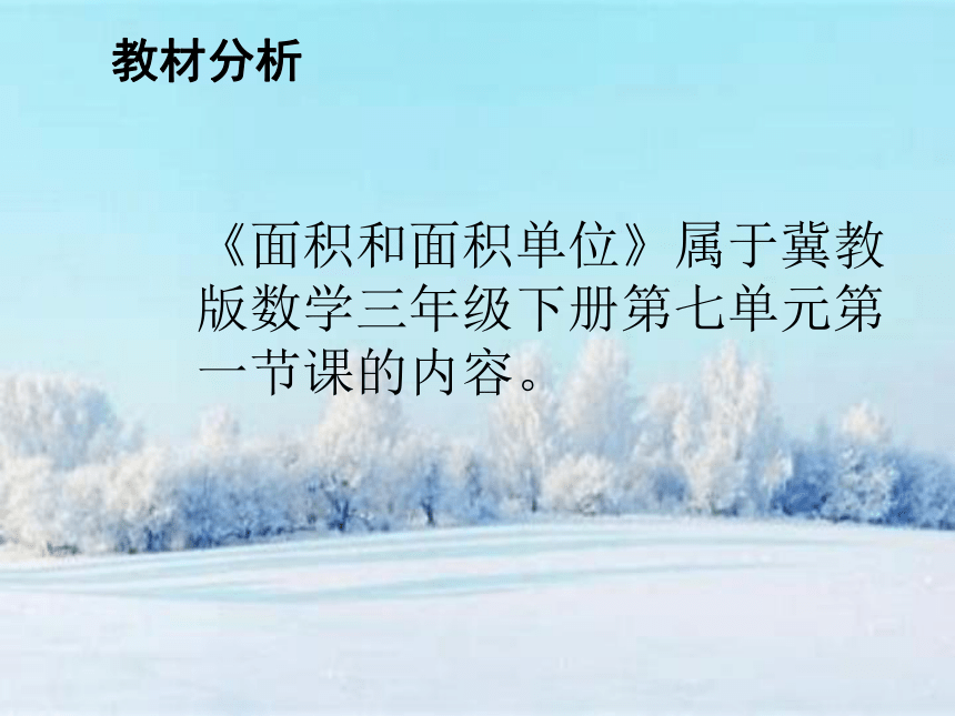 冀教版三年级下册七 长方形和正方形的面积《面积和面积单位》说课课件（共21张ppt）