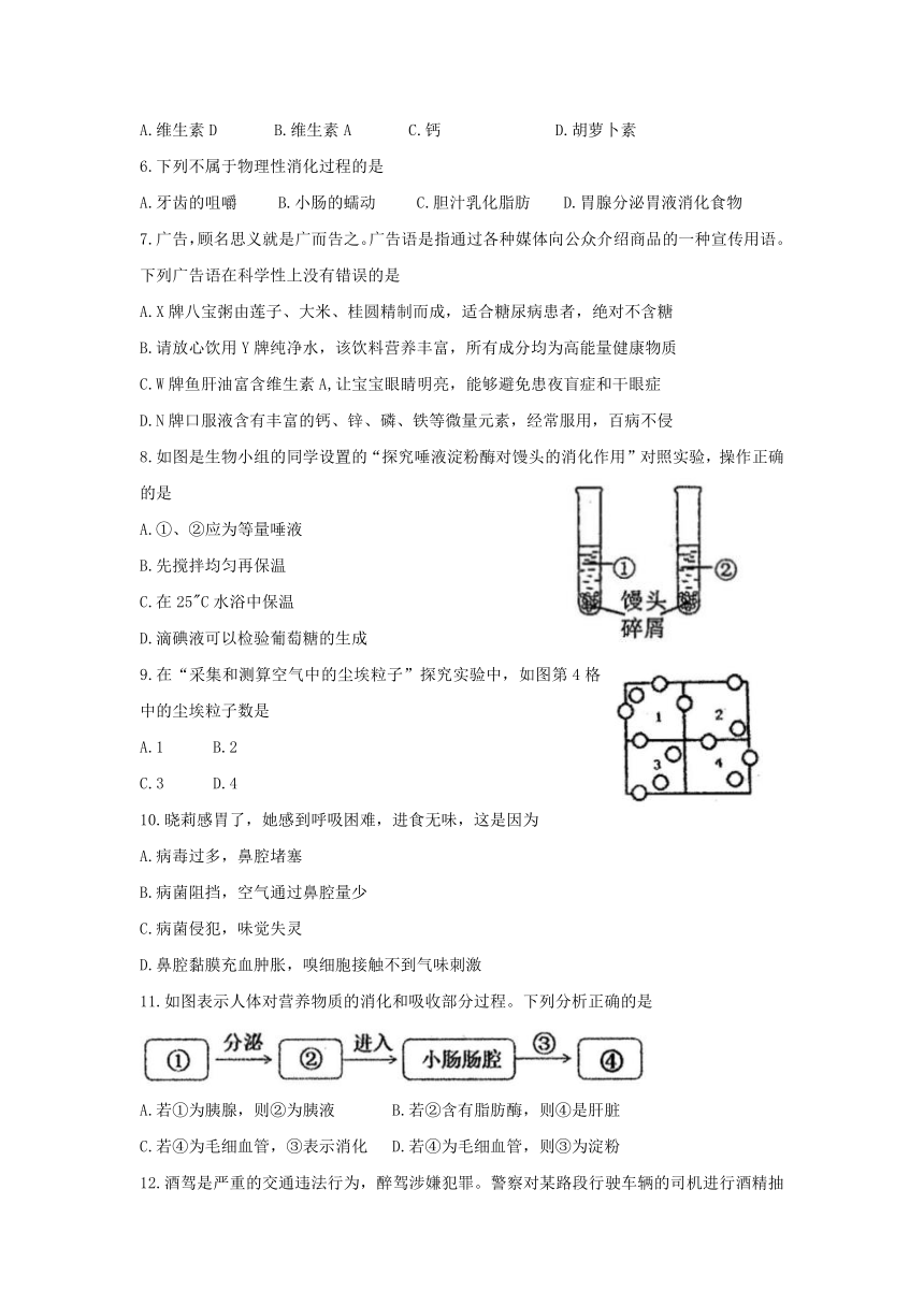 山东省淄博市临淄区（五四制）2021-2022学年上学期七年级期末生物试题（word版无答案）