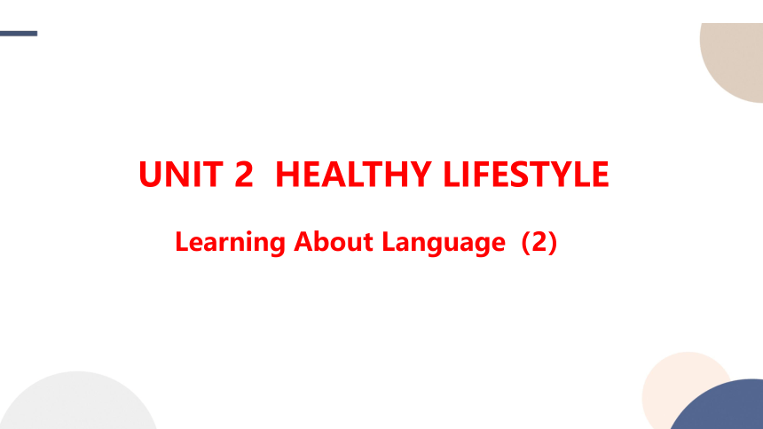人教版（2019）选择性必修第三册Unit 2 Healthy Lifestyle Learning About Language(2)课件（37张PPT)