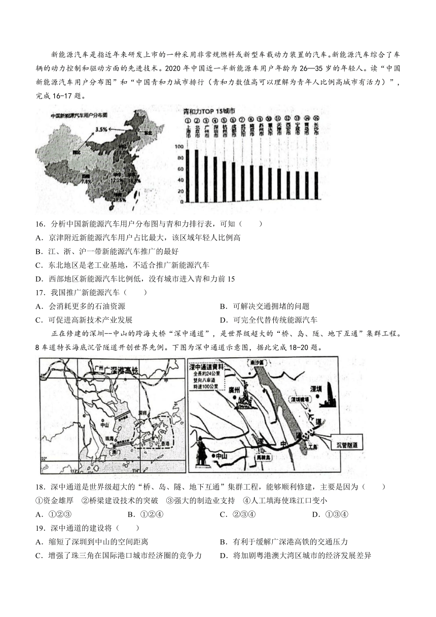 2024年山东省潍坊市高密市中考一模地理试题（含答案）