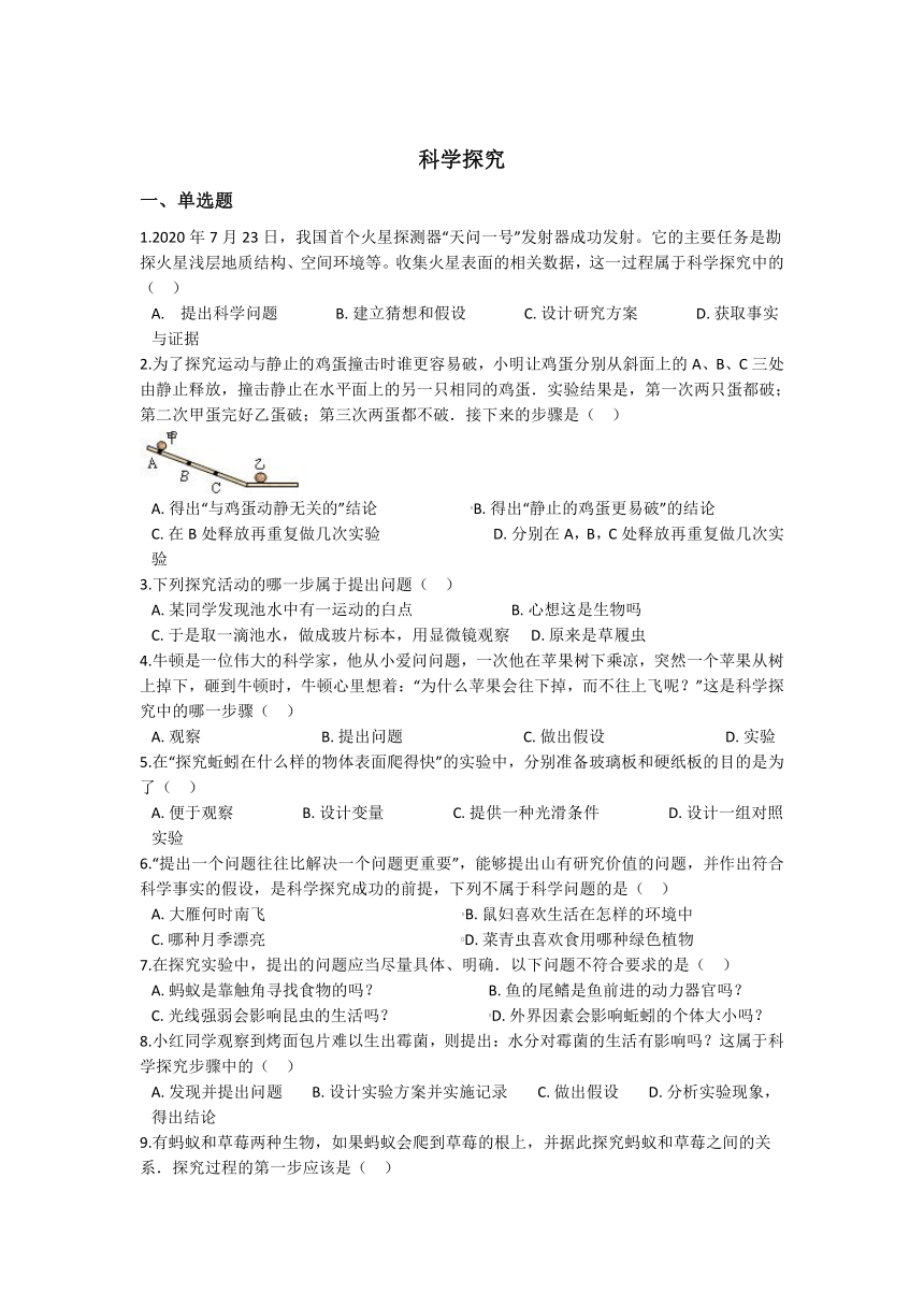 1.5科学探究 同步练习（含解析）