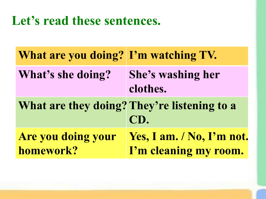 Unit 6 I'm watching TV .Section A(3a-3c)课件（共50张PPT）